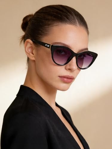 IRUS Women Cat Eye sunglasses 100% UV protection Grey Gradient Polycarbonate lens
