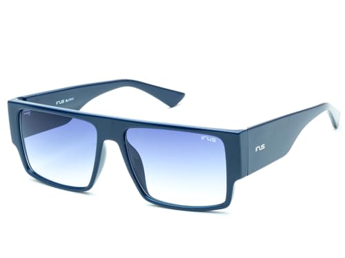 IRUS Men Rectangular sunglasses 100% UV protection Blue Gradient Polycarbonate lens - Medium Size