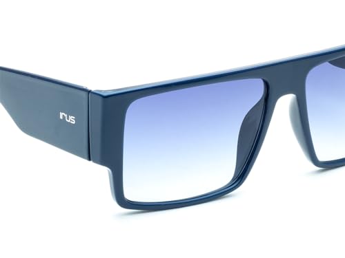 IRUS Men Rectangular sunglasses 100% UV protection Blue Gradient Polycarbonate lens - Medium Size