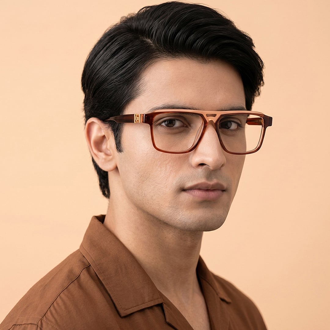 John Jacobs Brown Full Rim Square