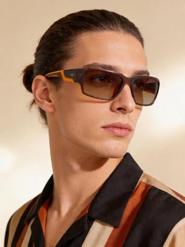 IRUS Men Pilot sunglasses 100% UV protection Brown Gradient Polycarbonate lens - Large Size