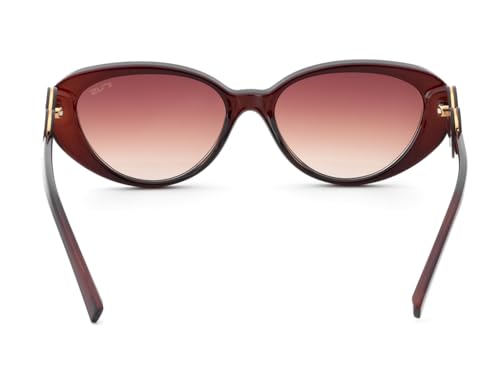 IRUS Women Oval sunglasses | 100% UV protection | Small Size | Brown Gradient Polycarbonate lens