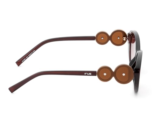 IRUS Women Oval sunglasses | 100% UV protection | Small Size | Brown Gradient Polycarbonate lens