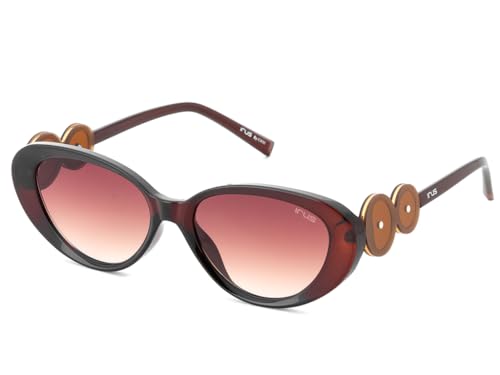 IRUS Women Oval sunglasses | 100% UV protection | Small Size | Brown Gradient Polycarbonate lens