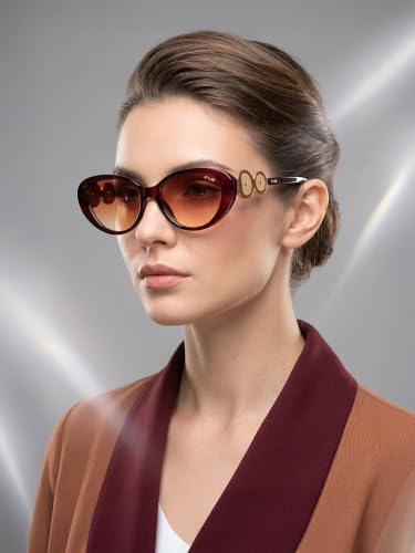 IRUS Women Oval sunglasses | 100% UV protection | Small Size | Brown Gradient Polycarbonate lens